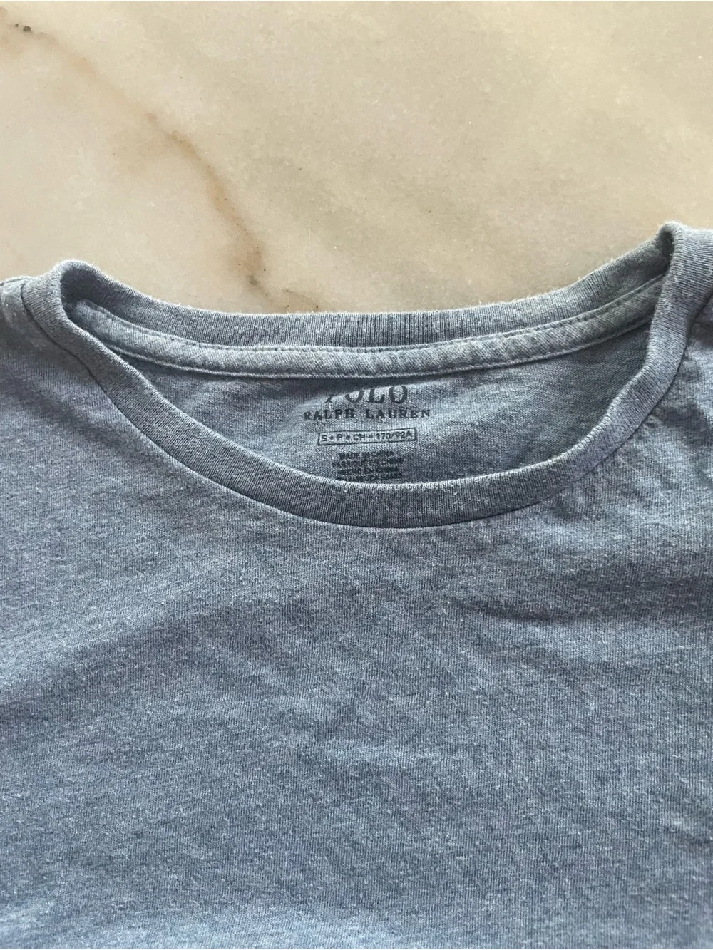 Polo by Ralph Lauren Men's Crewneck Short Sleeve Tee in Heather Gray